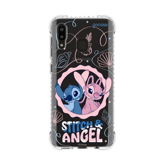 Capinha para celular  Stitch e Angel - Lines and Frame