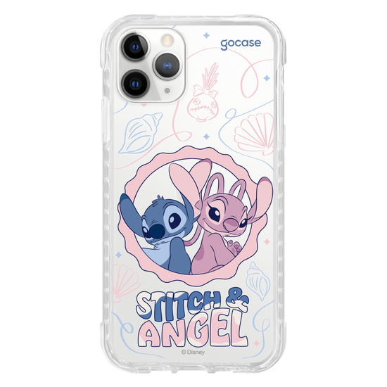 Capinha para celular  Stitch e Angel - Lines and Frame