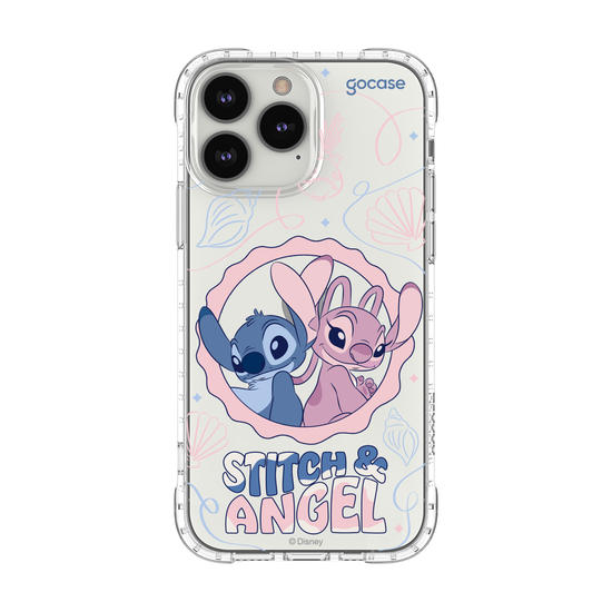 Capinha para celular  Stitch e Angel - Lines and Frame