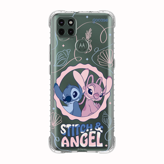 Capinha para celular  Stitch e Angel - Lines and Frame