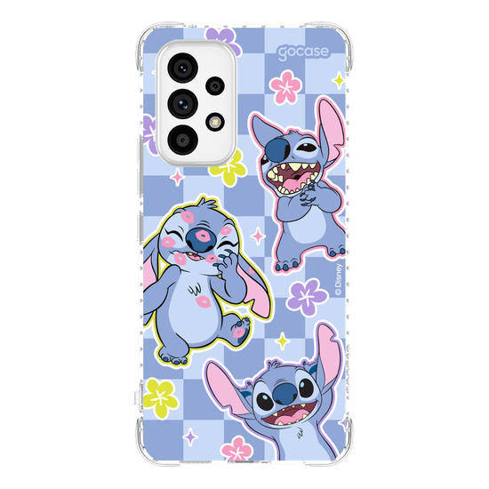 Capinha para celular  Stitch - Vichy e Florzinhas