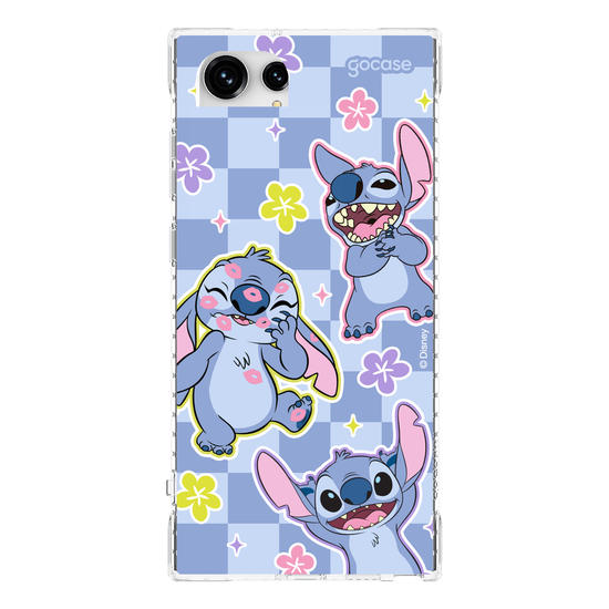 Capinha para celular  Stitch - Vichy e Florzinhas