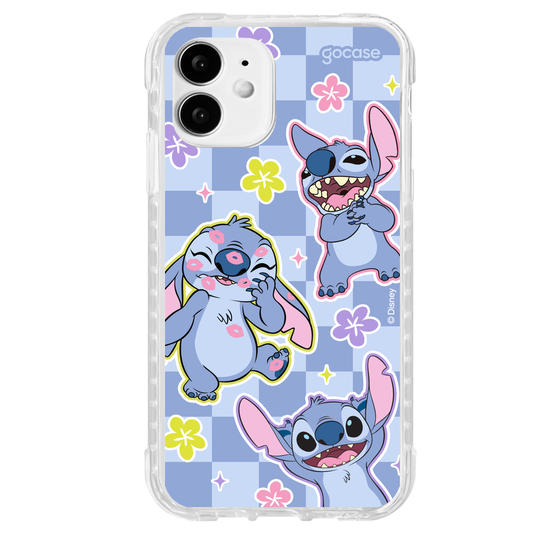 Capinha para celular  Stitch - Vichy e Florzinhas