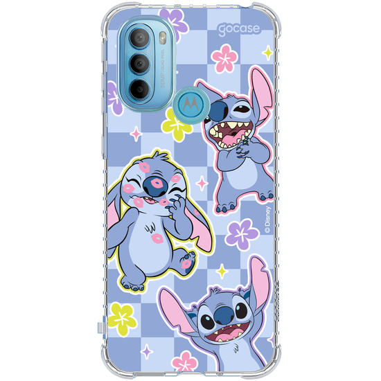 Capinha para celular  Stitch - Vichy e Florzinhas