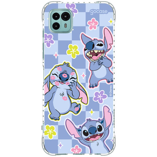 Capinha para celular  Stitch - Vichy e Florzinhas