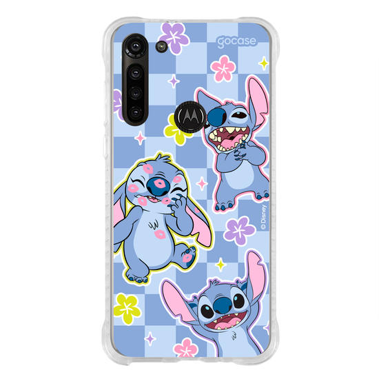 Capinha para celular  Stitch - Vichy e Florzinhas