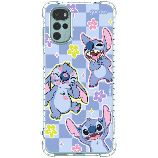 Capinha para celular  Stitch - Vichy e Florzinhas