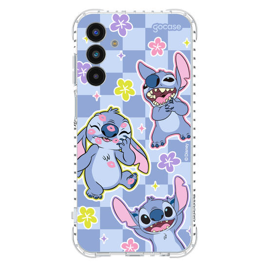 Capinha para celular  Stitch - Vichy e Florzinhas