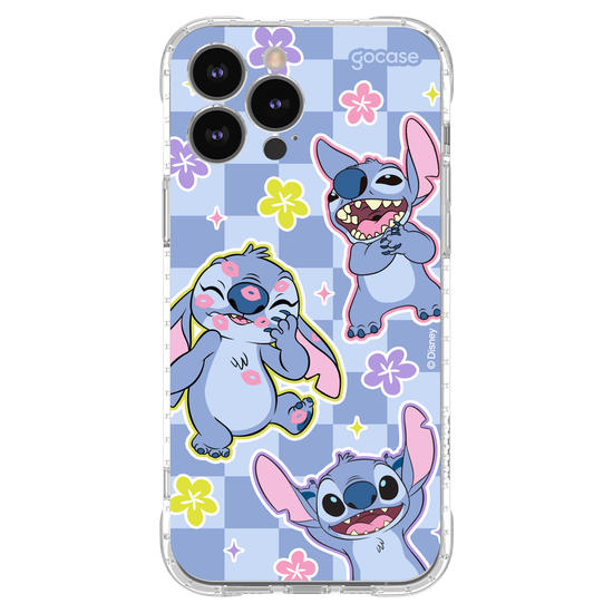 Capinha para celular  Stitch - Vichy e Florzinhas