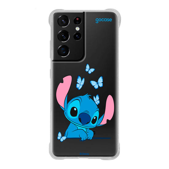 Capinha para celular  Stitch Adoráveis Borboletas