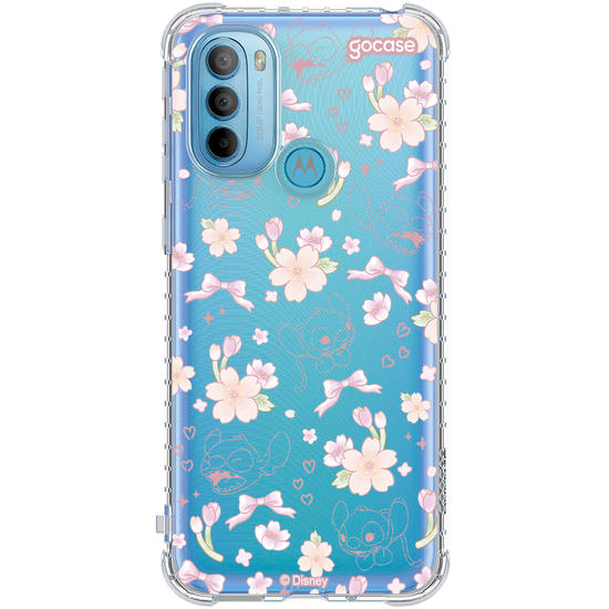 Capinha para celular  Lilo e Stitch - Watercolor Cherry Blossom