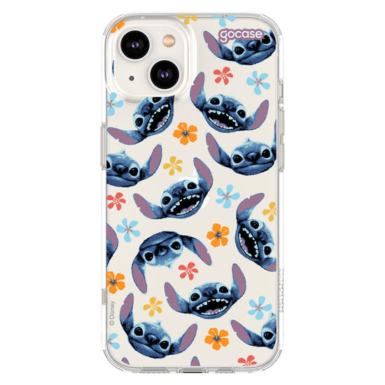 Capinha para celular  Lilo e Stitch - Rostinhos e Flores