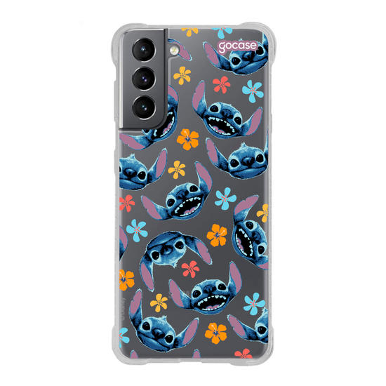 Capinha para celular  Lilo e Stitch - Rostinhos e Flores