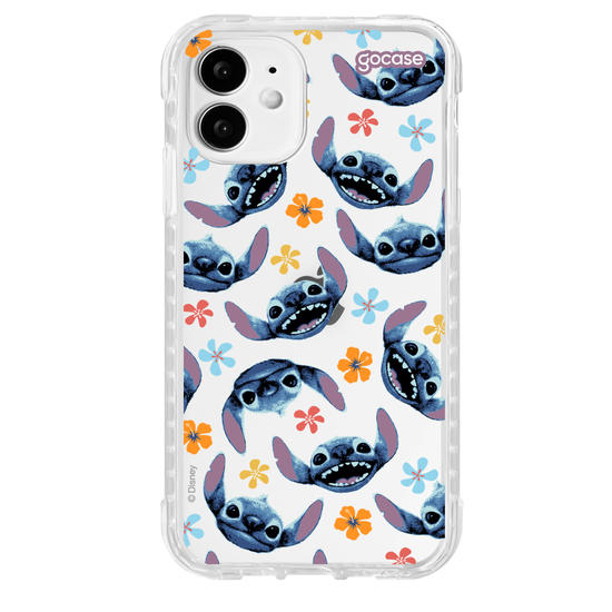 Capinha para celular  Lilo e Stitch - Rostinhos e Flores