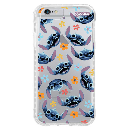 Capinha para celular  Lilo e Stitch - Rostinhos e Flores
