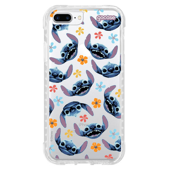 Capinha para celular  Lilo e Stitch - Rostinhos e Flores