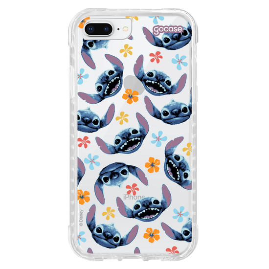 Capinha para celular  Lilo e Stitch - Rostinhos e Flores