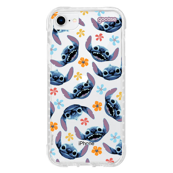 Capinha para celular  Lilo e Stitch - Rostinhos e Flores
