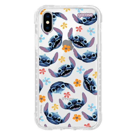 Capinha para celular  Lilo e Stitch - Rostinhos e Flores