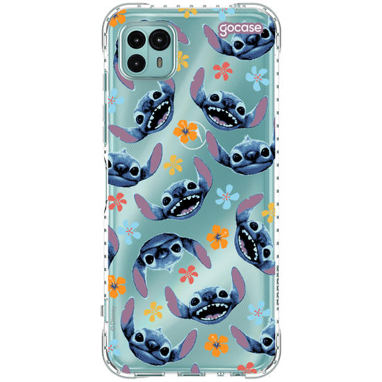 Capinha para celular  Lilo e Stitch - Rostinhos e Flores