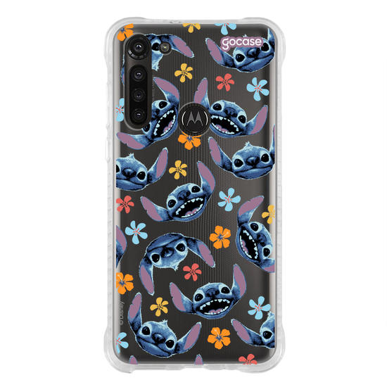 Capinha para celular  Lilo e Stitch - Rostinhos e Flores