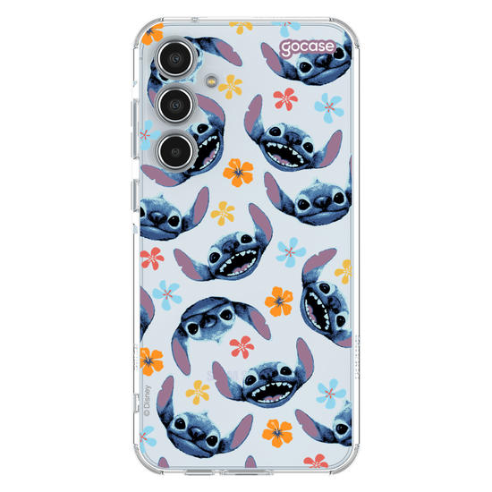 Capinha para celular  Lilo e Stitch - Rostinhos e Flores