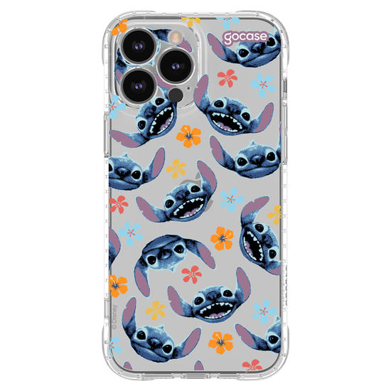 Capinha para celular  Lilo e Stitch - Rostinhos e Flores