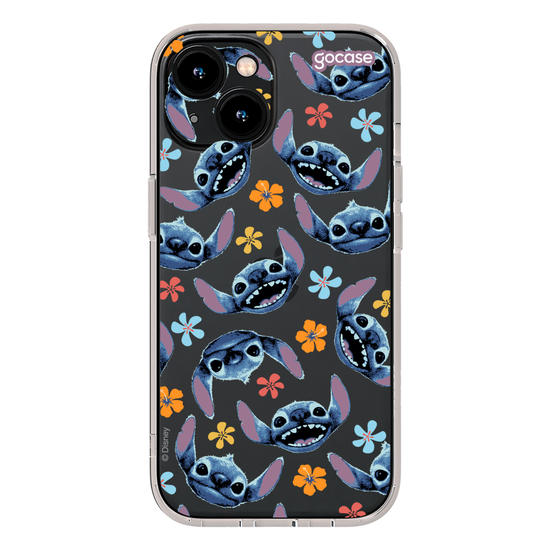 Capinha para celular  Lilo e Stitch - Rostinhos e Flores