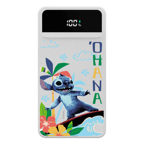 Carregador Portátil Turbo 10000mah -  Lilo e Stitch - Surfando na Onda