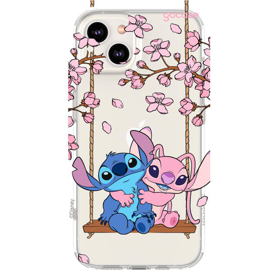 Capinha para celular  Stitch e Angel - Jardim