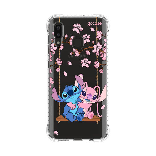 Capinha para celular  Stitch e Angel - Jardim
