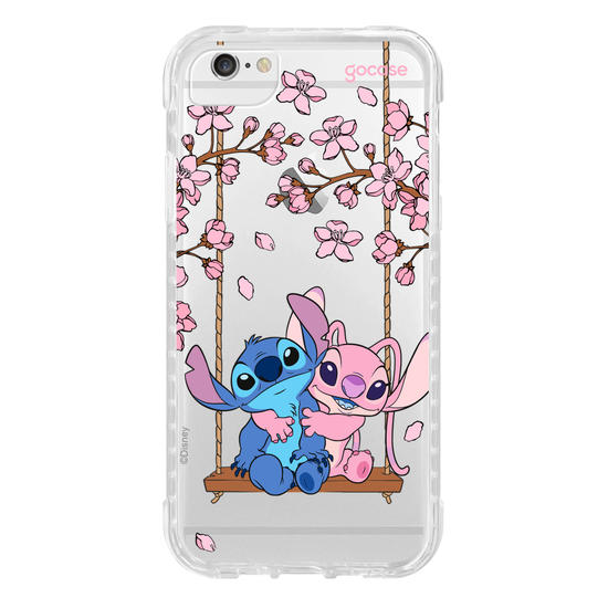 Capinha para celular  Stitch e Angel - Jardim