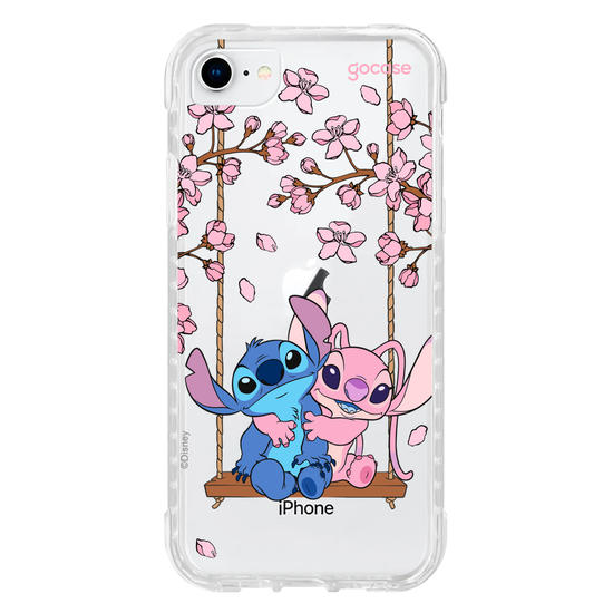 Capinha para celular  Stitch e Angel - Jardim