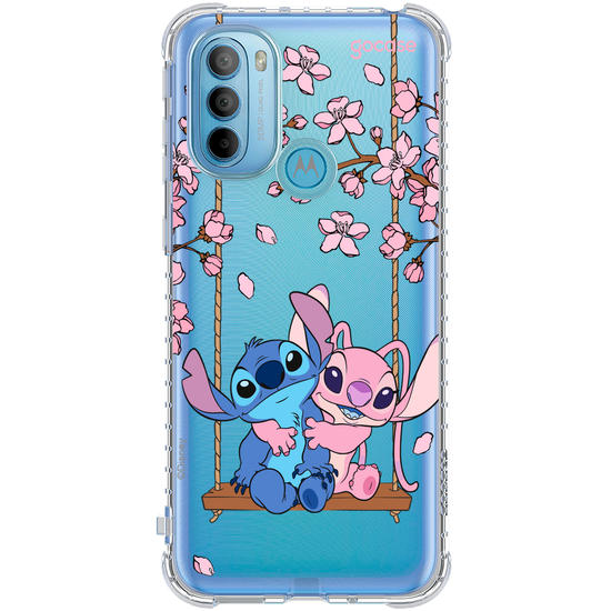 Capinha para celular  Stitch e Angel - Jardim