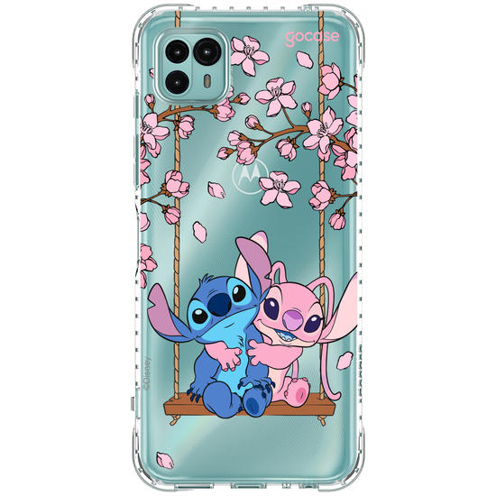 Capinha para celular  Stitch e Angel - Jardim