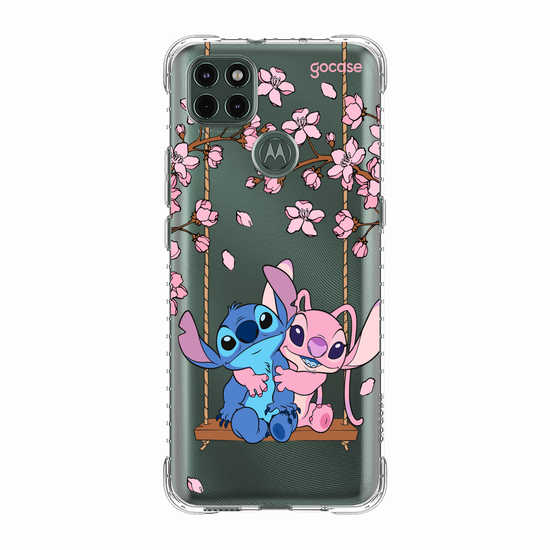 Capinha para celular  Stitch e Angel - Jardim