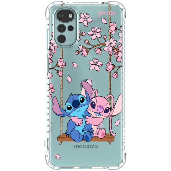 Capinha para celular  Stitch e Angel - Jardim