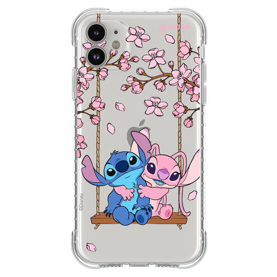 Capinha para celular  Stitch e Angel - Jardim