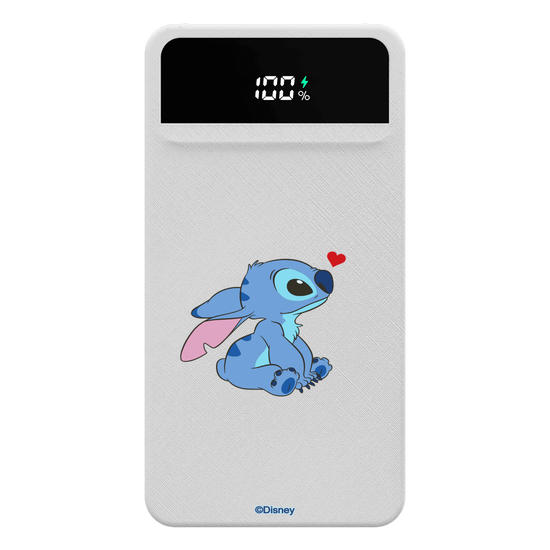 Carregador Portátil Turbo 10000mah - Lilo e Stitch - Stitch Perfil Heart