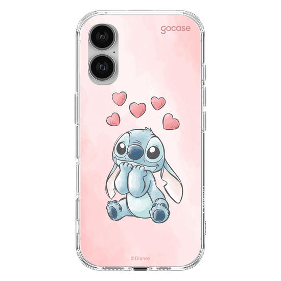Capinha para celular  Lilo e Stitch - Corações Aquarela
