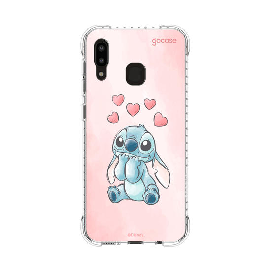 Capinha para celular  Lilo e Stitch - Corações Aquarela