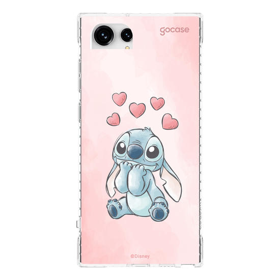 Capinha para celular  Lilo e Stitch - Corações Aquarela