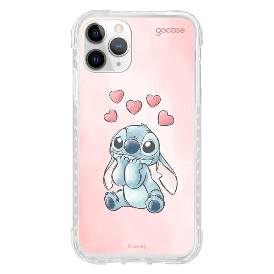 Capinha para celular  Lilo e Stitch - Corações Aquarela