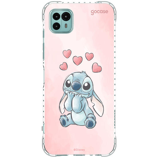 Capinha para celular  Lilo e Stitch - Corações Aquarela
