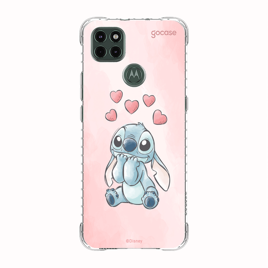 Capinha para celular  Lilo e Stitch - Corações Aquarela