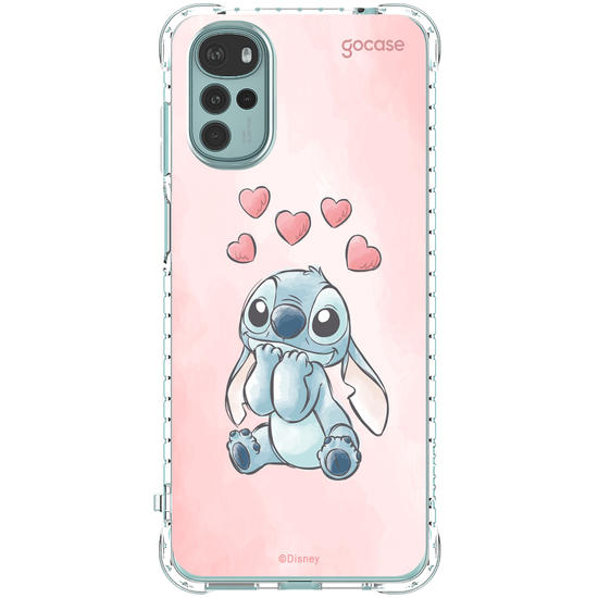 Capinha para celular  Lilo e Stitch - Corações Aquarela
