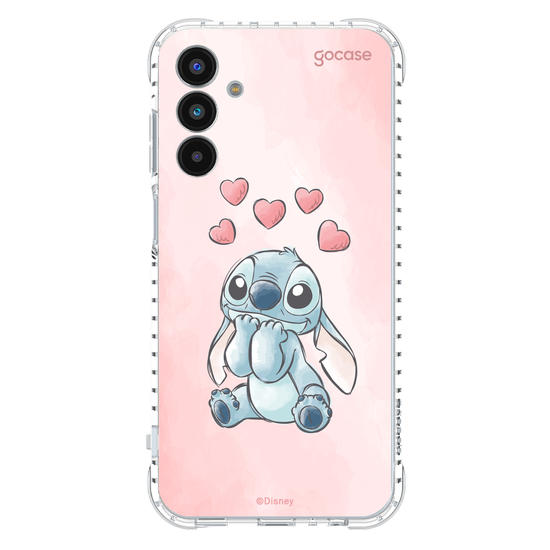Capinha para celular  Lilo e Stitch - Corações Aquarela