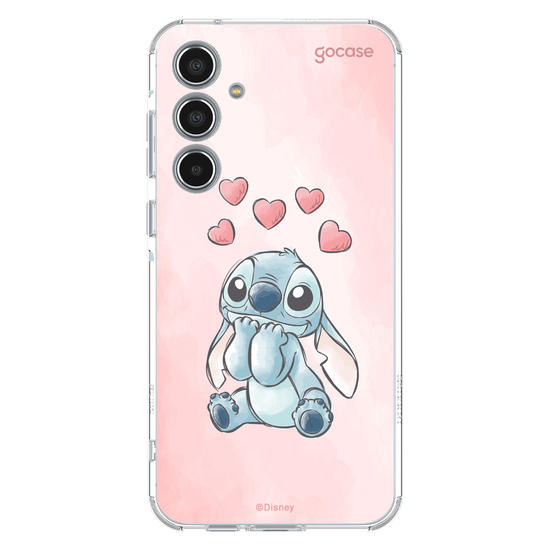 Capinha para celular  Lilo e Stitch - Corações Aquarela