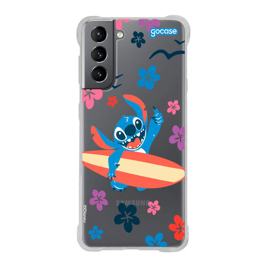 Capinha para celular  Lilo e Stitch - Flowers and Surf