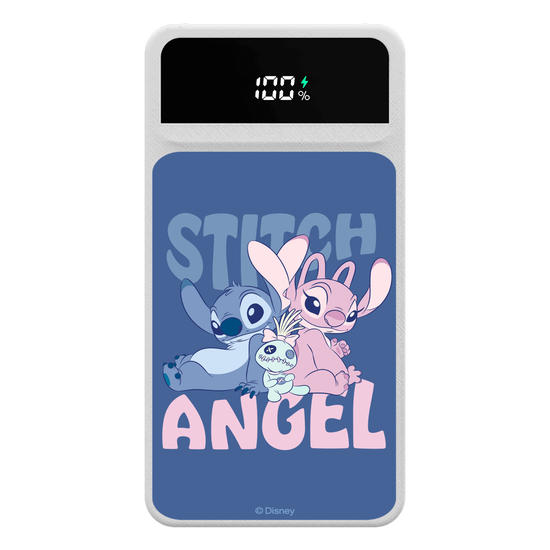 Carregador Portátil Turbo 10000mah - Lilo e Stitch - Stitch e Angel Duo Perfeito